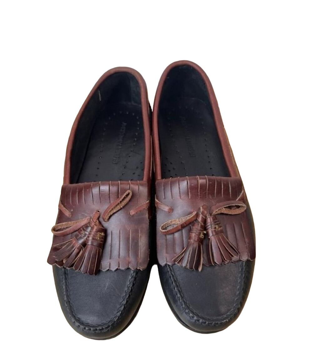 Johnston & Murphy Shoes Men 10 Leather Tassel Loafers Dress Shoe Two Tone